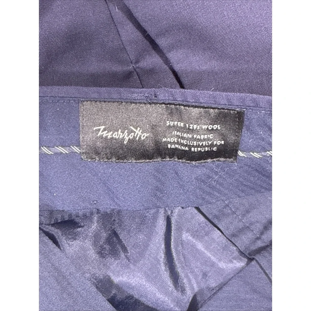 Banana Republic Marzotto Pants Mens Size 31x30 Navy Blue Super 120s Wool Stretch